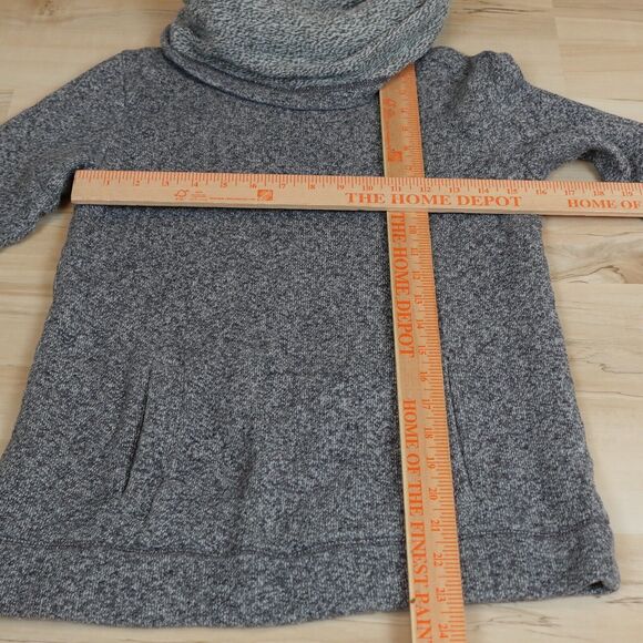 J.CREW Sweater Women Medium Wool Blend Knit Funnel Neck Marled Pullover Gray - Picture 6 of 6